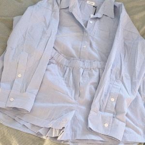 Aritzia Wilfred Free Bonfire Button Up and Short Set